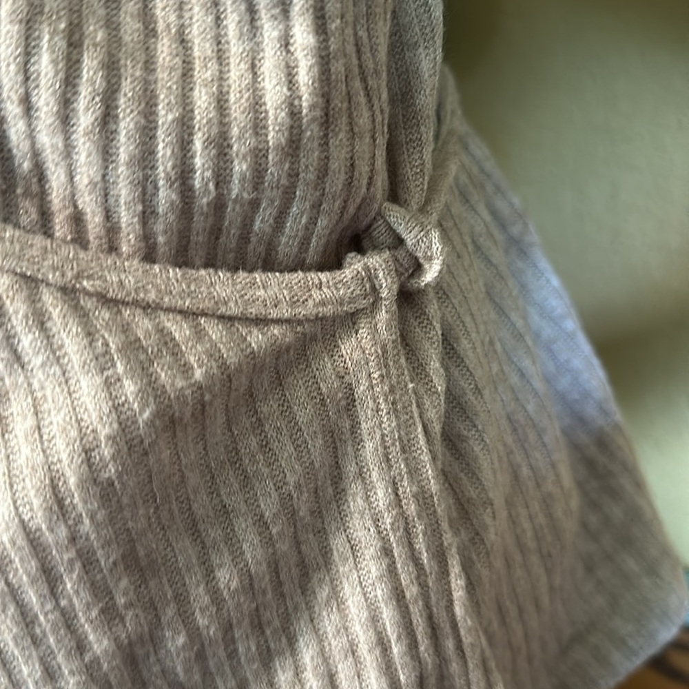 Addition Elle Beige Wrap-Style Ribbed Sweater - Picture 3 of 8